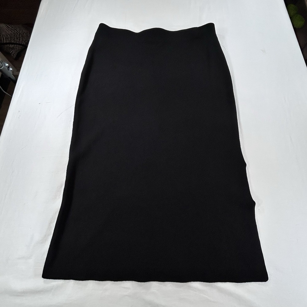 NEW House of Harlow 1960 Women's XL Black Ribbed Knit Pull-On Long Skirt Slit